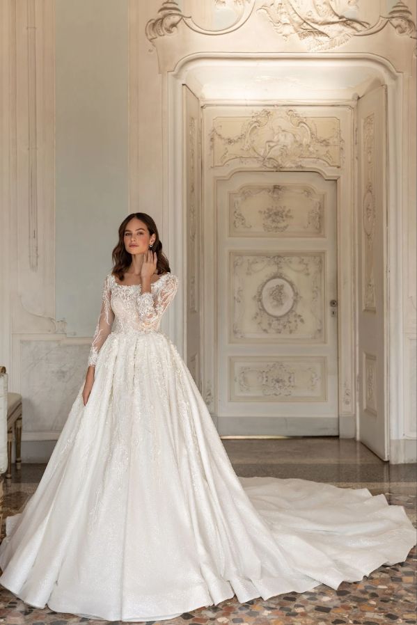 Crosetta 3273 Beaded Wedding Dress, Luxury-Romantic Wedding Dress